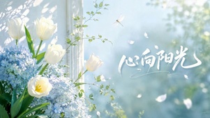 心向阳光清新治愈花景