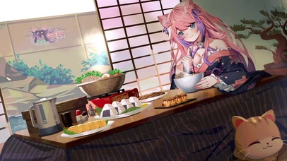 吃面条少女