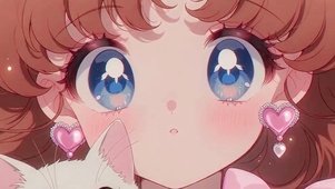 萌萌的抱猫少女