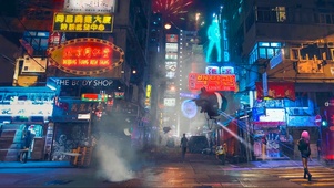 赛博朋克 闹市街头