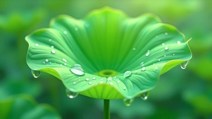 绿色护眼清晨荷叶水珠