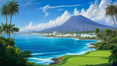 清凉大海草地风景