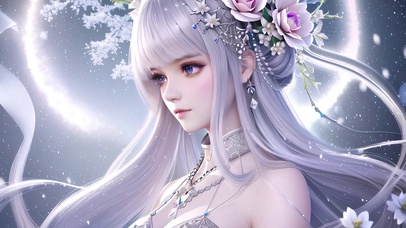 月下冰霜美女