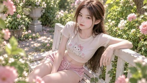 花园清纯美女午后休憩