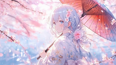 和服白发妹妹