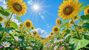 烈日吻过的金色花海