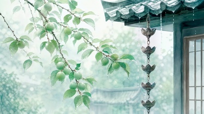 下雨的古庙