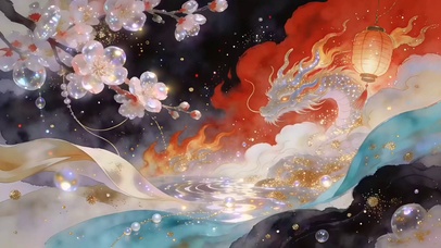 赤焰云龙樱落春水