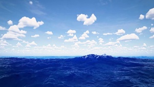 蓝天白云海面