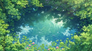 林间池塘 治愈唯美水景