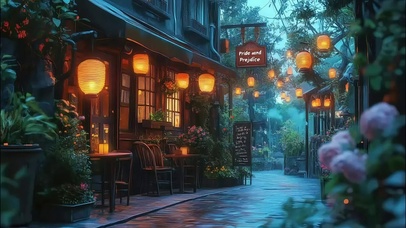 城市森林氧气静谧酒馆