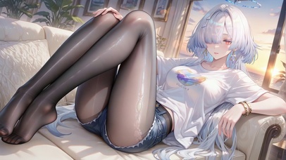 夕阳下的黑丝少女莫宁