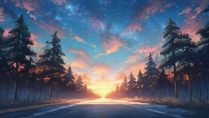 晚霞齐飞