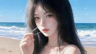 治愈海边女孩