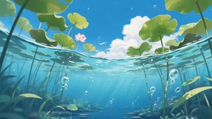 荷叶水下