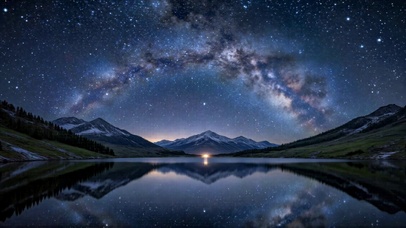 银河星空山湖
