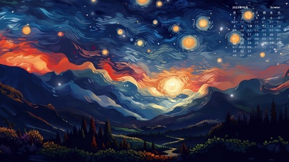10月日历壁纸星辰大海