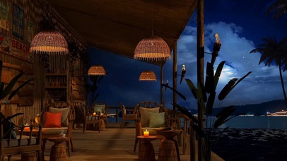 治愈海滩夜空风景