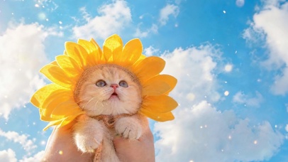 蓝天下的小猫咪