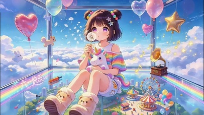 六一空中玩具屋动漫少女