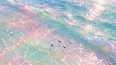 彩虹海浪