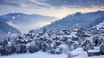 唯美小镇雪景