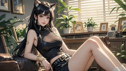 4K 二次元猫耳少女