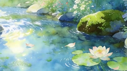 夏天溪流带鱼屏