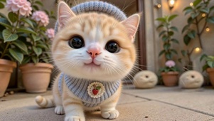 超萌治愈庭院小橘猫