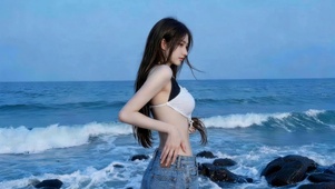 治愈海边女孩