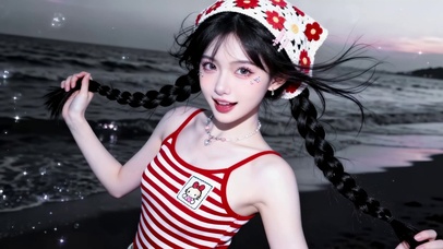 海边可爱女孩