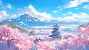 梦幻樱花古城