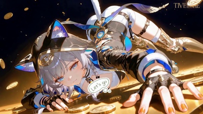 猫耳银发二次元美少女