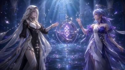 梦幻紫魔法双生美少女