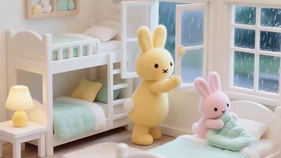 雨天房间里的兔子