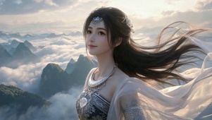 云海仙境古风少女