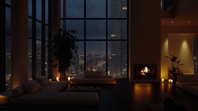 4k舒适城市雨夜