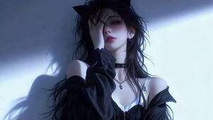 冷艳猫耳二次元少女