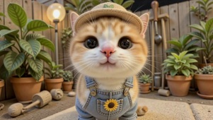可爱园艺橘猫庭院日常
