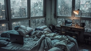 【雨景】雨天窝在卧室里