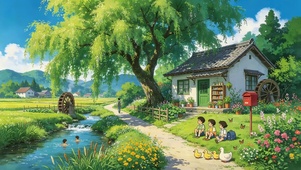 夏日儿时的乡村