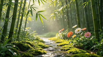 雨落青竹林