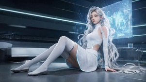银白蓝瞳未来少女
