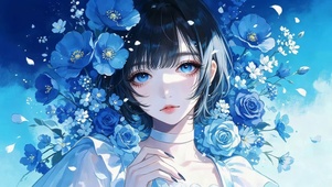 蓝色玫瑰女孩