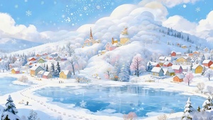 唯美雪景小镇