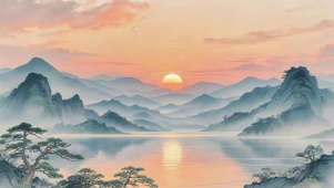 唯美黄昏江山