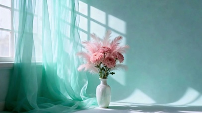 纱帘光影花束