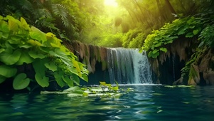 山间小瀑布