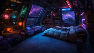 赛博朋克科幻星空房间2
