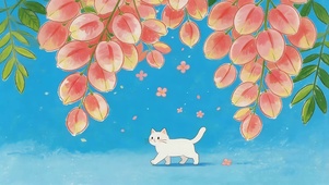 可爱小清新猫咪插画
